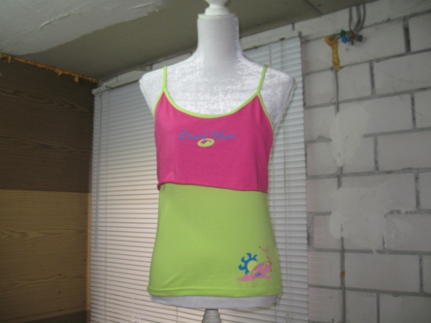 *** 2 Farbiges Spagettiträgertop ***