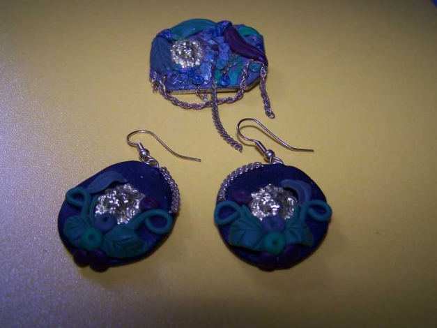 DIY, Brosche+Ohrhänger, Fimo