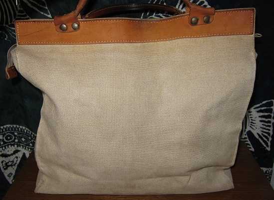 shopper leinen leder