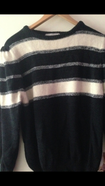 Oversize / vintage strickpulli / schwarz weiß