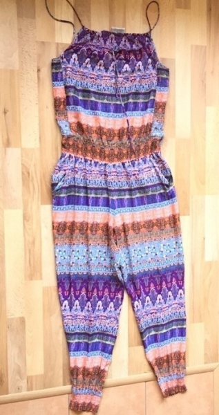 Jumpsuit Overall Einteiler Hippie Goa Festival bunt Hamsa