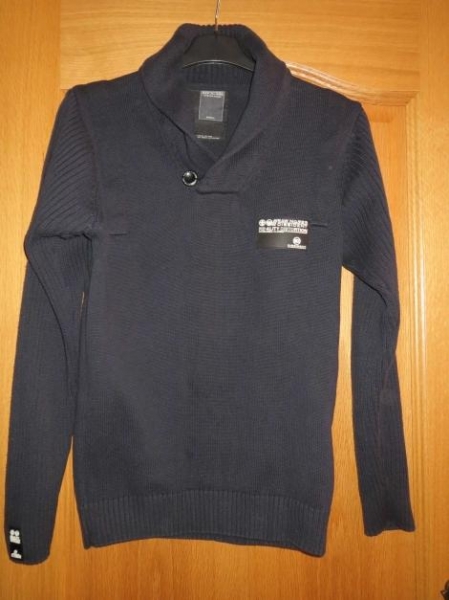 Pullover für Jungs,Schalkragen,dunkelblau,Gr.S/M