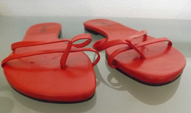 Sandalen 40  Zehentrenner Infradito rot 