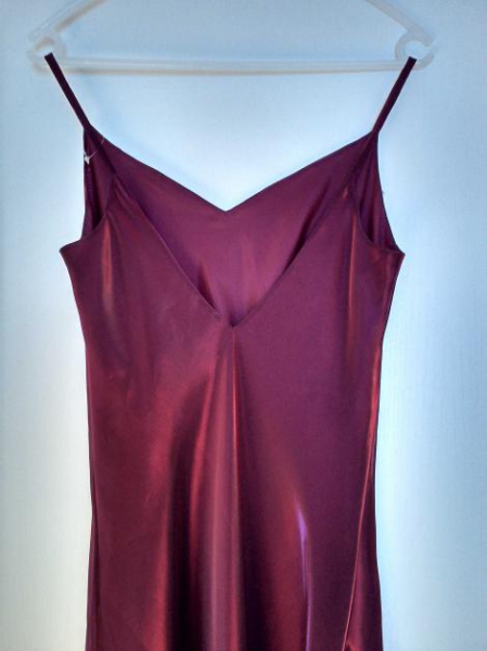 Abendkleid Gr. 32 XS, lang mit Stola, bordeaux rot