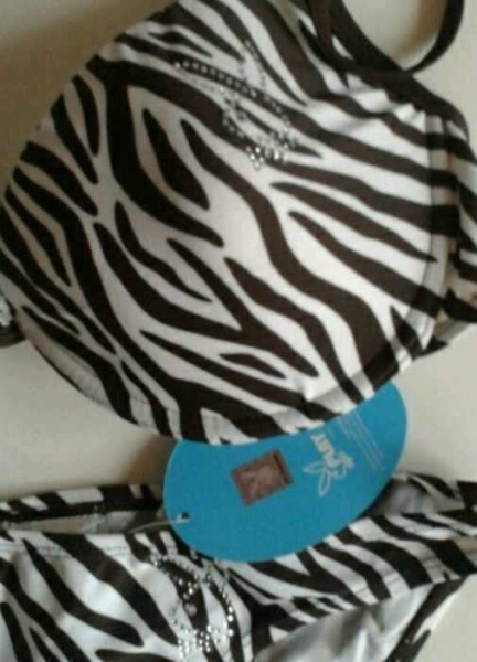 Neuer Playboy Bikini mit Strass Zebralook Gr.36 NP 34,99€