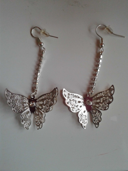 Silberne Schmetterling Ohrringe 