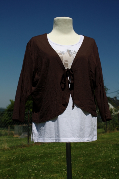 Top ärmellos mit leichtem Jäckchen Georgina B. Uno Piu weiss braun