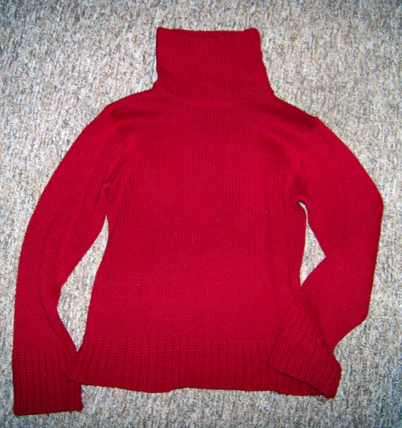 Roter Fishbone Rollkragenpulli L/XL