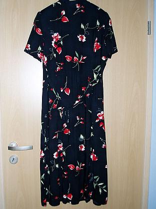 Schönes Sommerkleid schwarz rote Blumen 40 Kleid Gr.20