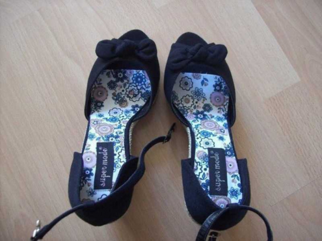 Wedges Keilabsatz mit Schleife Sandalen Peep Toes Rockabilly