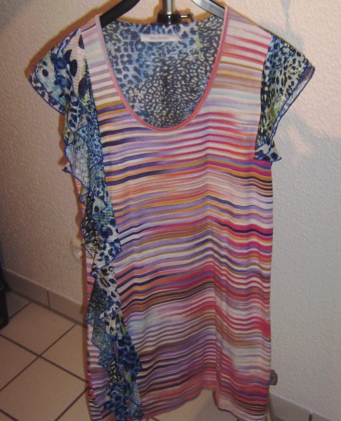 Buntes gestreiftes Mini Kleid bzw. Longshirt von Bellissima Gr. L