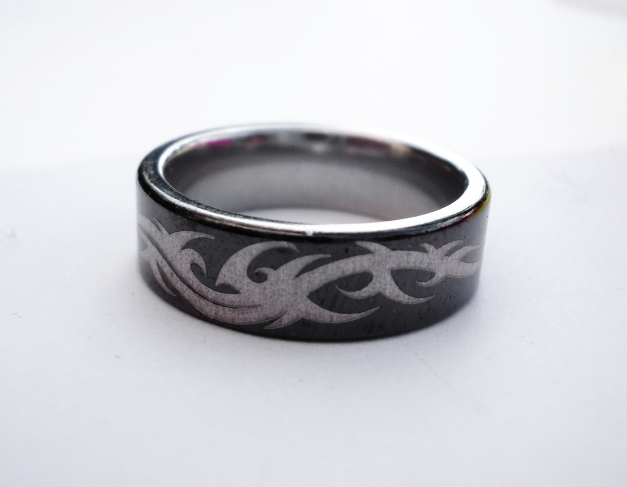 Ring silber schwarz Tribal Edelstahl Gr. 53 / 54 Durchmesser 17cm Indian Gothic