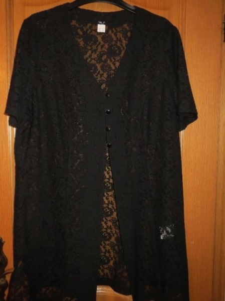 Chasuble, Longbluse, Gr.42/M, Spitze, schwarz, neu
