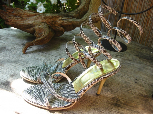 festliche Party High Heels Sandalette gold super stylish