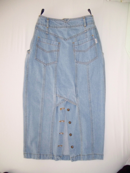 VINTAGE// Jeansrock hellblau (midi/ highwaist) von *Together*