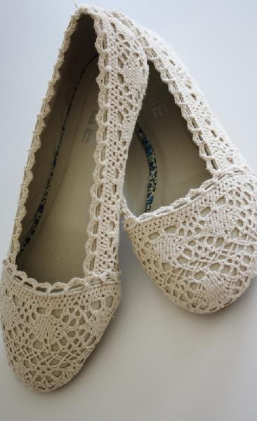 Häkel Ballerinas weiß 37 von WE