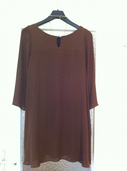 Kleid Chiffon braun Blogger