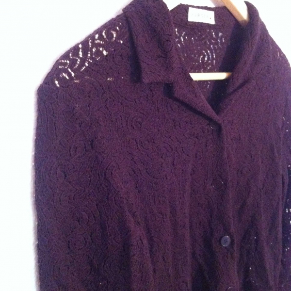 Dunkelroter Cardigan Spitze Hirsch