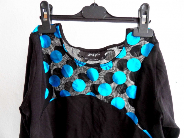 Ausgefallenes Nasty Gal Crop Top Gr. M Mesh metallic Punkte glänzend shiny Rave Festival