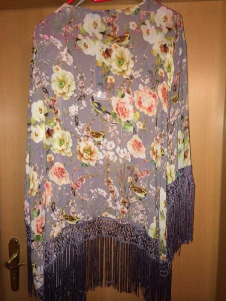Poncho cardigan Fransen Jacke Überwurf kimono