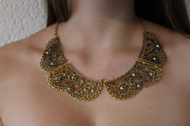 Statement Kette Blumen vintage