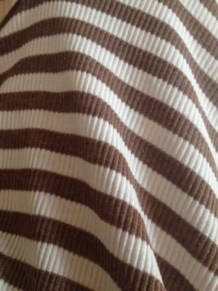 braun / beige gestreifter pulli