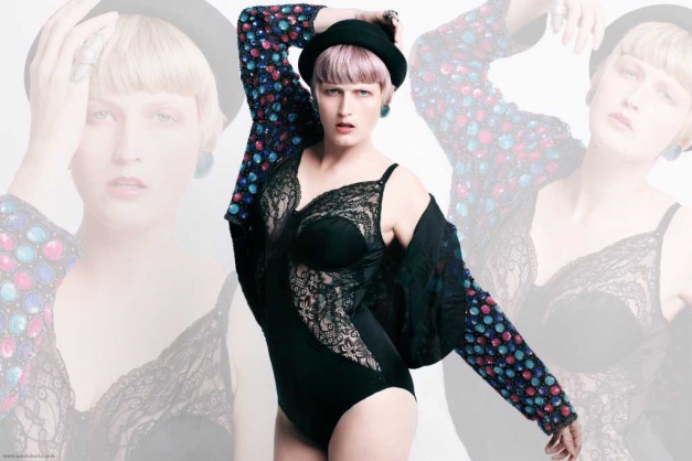 Schwarzer Spitzenbody original Vintage