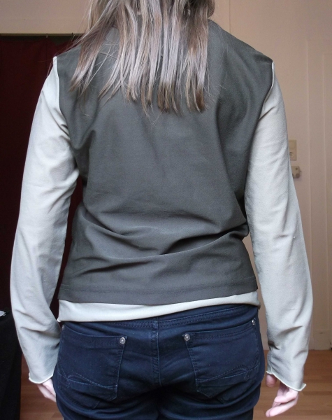 Grünes langärmliges Top 2farbig grün