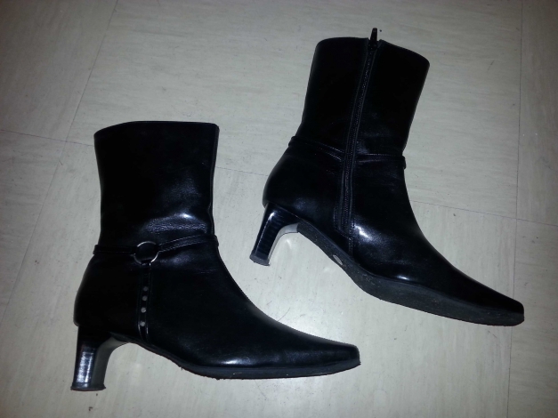 wie Neu Lederstiefeletten echtes Leder Stiefeletten schwarz gr. 37