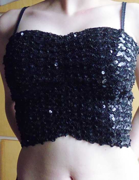 trägerloses Paillettentop