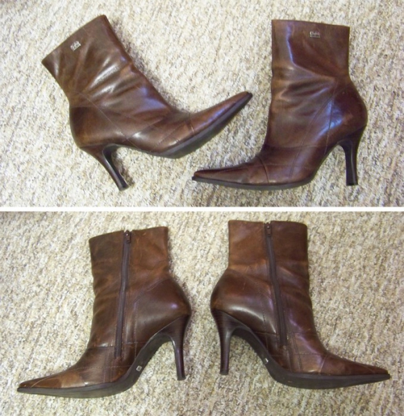 Dunkelbraune Echtleder Buffalo Stiefeletten