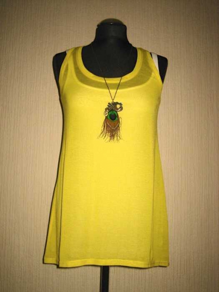 H&M oversized Shirt lang Ringerrücken Longshirt transparent Muskelshirt Gelb XS S 32 34 36