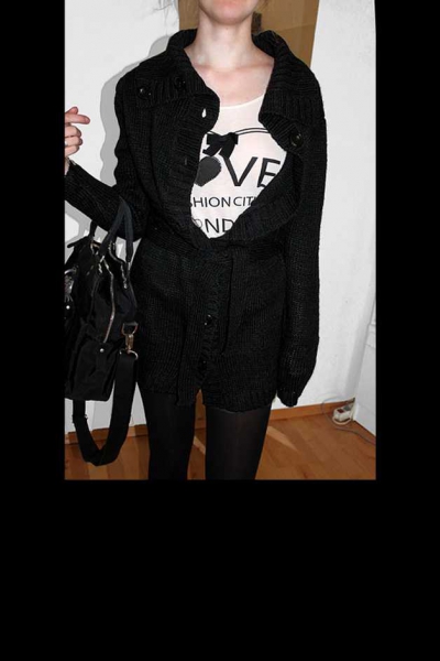 Strickjacke, Cardigan, schwarz Blogger