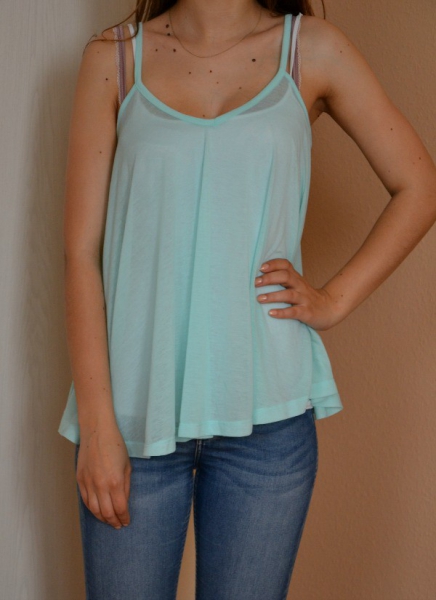 Blogger oversized Top luftig locker geschnitten mint türkis 34 36 XS S NEU