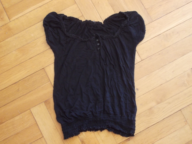 Carmen-Shirt Top schwarz Gr. 38 New Yorker