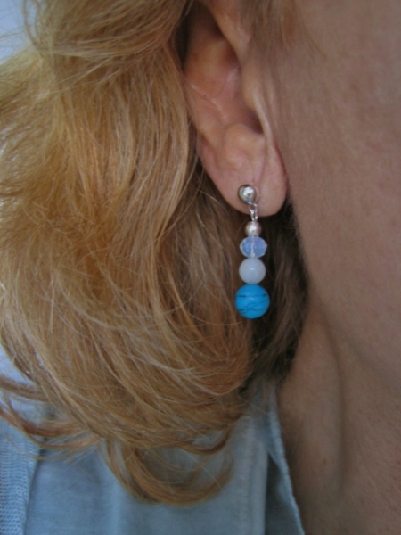 Ohrringe Türkis Morganit 925er Silber