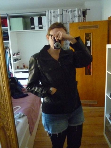 Schwarze Lederjacke * echtes Leder