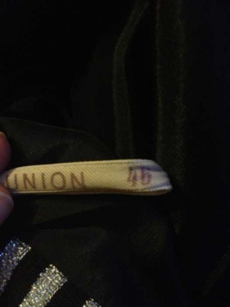 schwarz/ silber gestreifter high-waist rock vintage