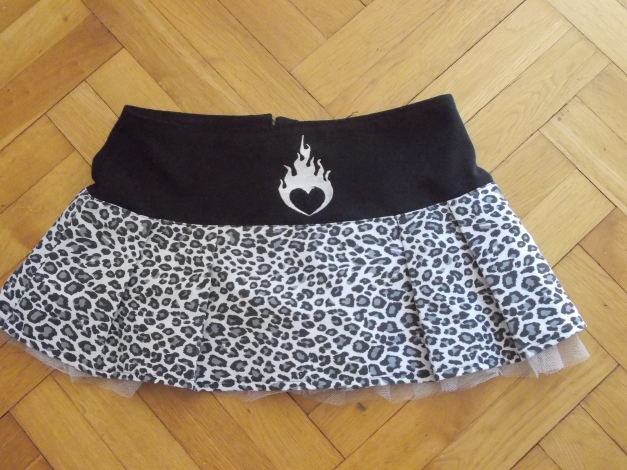 Minirock Rock Leo, Gr. 30 von Collectif, schwarz weiß grau, Gothic Cyber Batcave