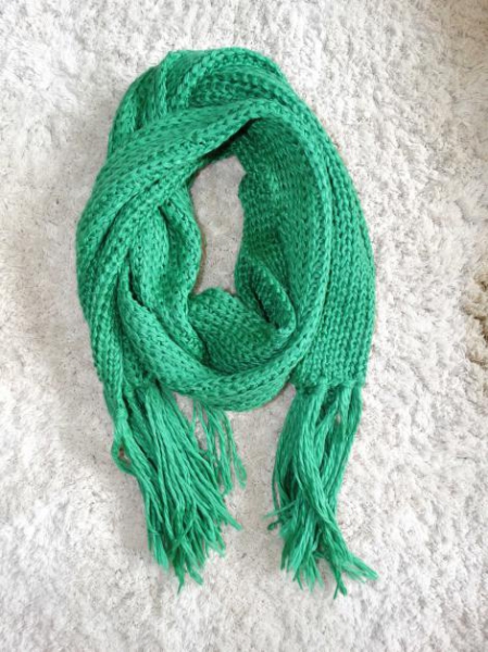 grüner Schal / Strickschal