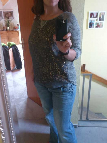 Blogger Cream Oversize Pulli Shirt XL (44-48) macht schlank