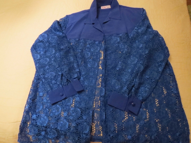 2-Teiler (Bluse und Top), sehr schick, royalblau