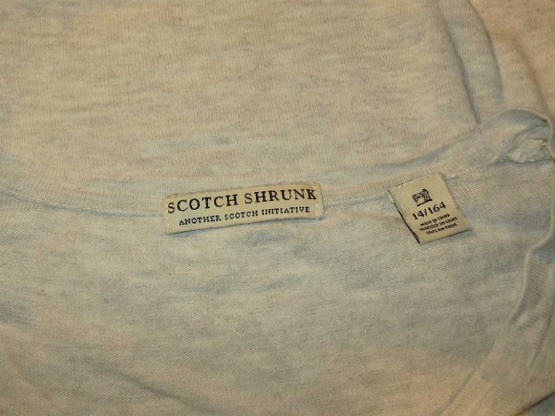 Scotch Shrunk Amsterdam Couture Feinstrick LAShirt oversize grau Print S / M