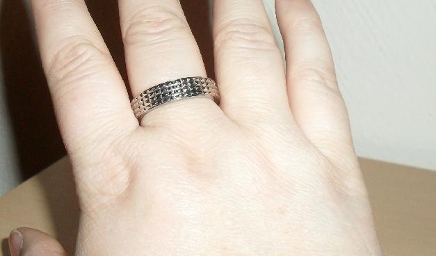 Schöner extravagant designter Ring, Edelstahl  21,7 mm