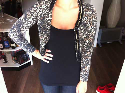 Sexy Leoparden Weste mit Goldkette Gr M gold leo boho vintage blogger