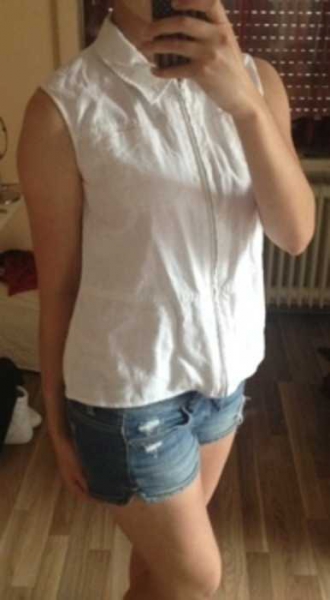 weiße leinen bluse