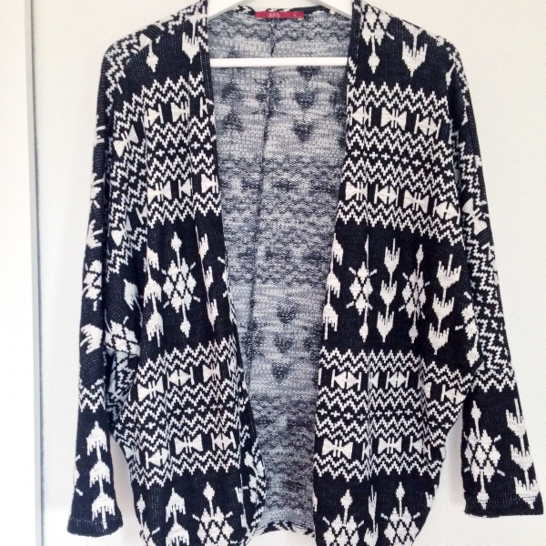 Cardigan Boho Muster Vintage Retro Oversize