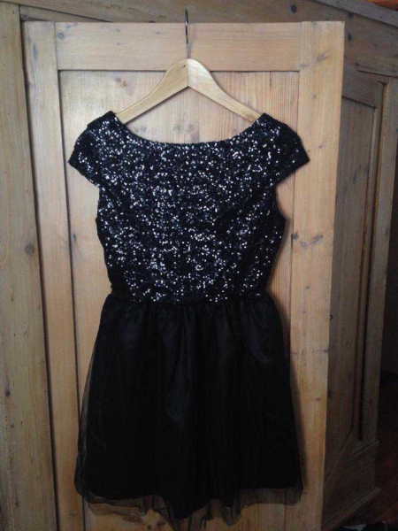 Pailletten-Kleid, schwarz, Glitzer