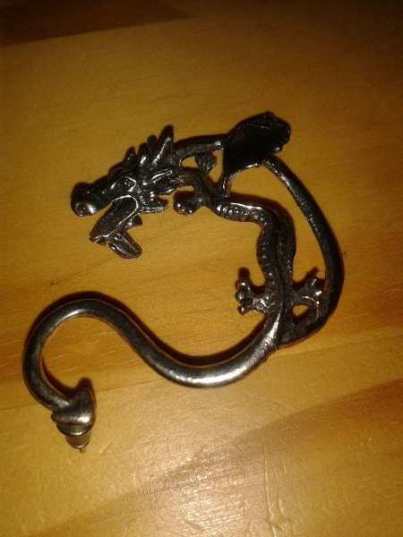 Drachenohrring Antiksilber farben