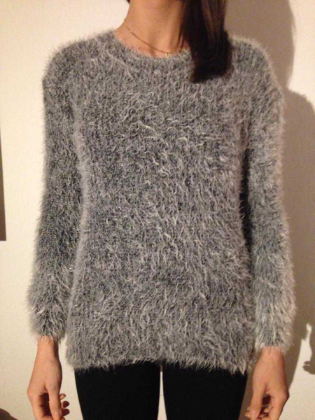 Fransen Pullover grau NEU 36